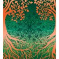 thumbnail image 3 of Ethnic Duvet Cover Set, Mandala Form Universe Cultural Pattern Surrounded by Branches Design, Decorative 3 Piece Bedding Set with 2 Pillow Shams, King Size, Orange Green, by Ambesonne, 3 of 3