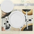 thumbnail image 3 of Ambesonne Modern Place Mats Set of 4, Mid Century Art Rounds Space, Standard Size, Pale Coffee Dark Grey, 3 of 5