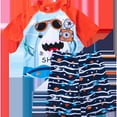 thumbnail image 6 of Gubotare Kids Swimsuit Toddler Boys Sea Print Rashguard Swimsuit Kids Short Sleeve Shirt Trunks Swimwear Bathing Suit with Hat 3Pcs Sets Size 12M-9 Years (Orange,18-24 Months), 6 of 9
