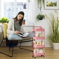 thumbnail image 2 of XINQIHANG Chariot de Rangement - Chariot de Rangement Mobile, Étagère à Livres, Chariot de Rangement Roulant Réutilisable, Étagère à Livres Mobile pour Cuisine, Chambre, Salon et Buanderie, 2 of 7