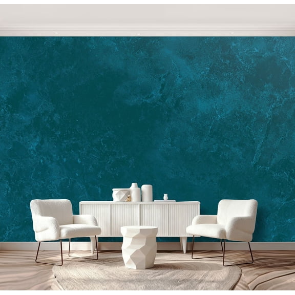 Wall Mural Peel and Stick Dark Teal Green Blue Grunge Dirty Concrete Stucco Plaster Wall Vintage Self-Adhesive Wallpaper Removable Wall Decal Wall Sticker Home Decor for Living Room Bedroom 69"x96"