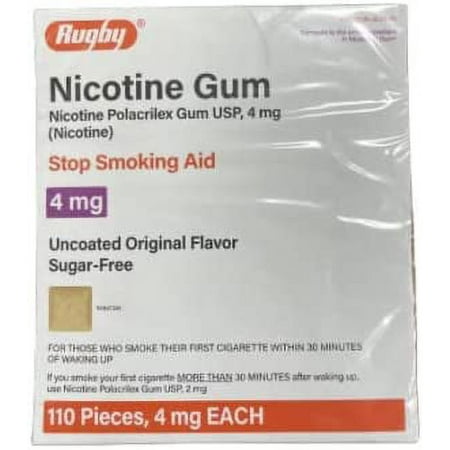 Rugby Sugar-Free Nicotine Gum 4MG - Original - 110 Pieces