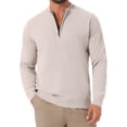 thumbnail image 1 of SUÉTER DE PULLOVER DE CUELLO ALTO PARA HOMBRE INSPIRE CHIC, DE COLOR SÓLIDO, CON CREMALLERA DE CUARTO, SUÉTER DE POLO DE PUNTO XL BEIGE, 1 of 6