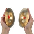 thumbnail image 3 of Raindrops Hand Cymbals 1 Pair Golden Color Percussion Instruments for Kids and Adults Musical Toy Set, 3 of 8