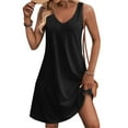 thumbnail image 3 of Zeagoo Women's Casual Tshirt Dress with Pockets Summer Flowy Beach Dresses V Neck Women Sleeveless Tank Dress Short Mini Sundresses, 3 of 6