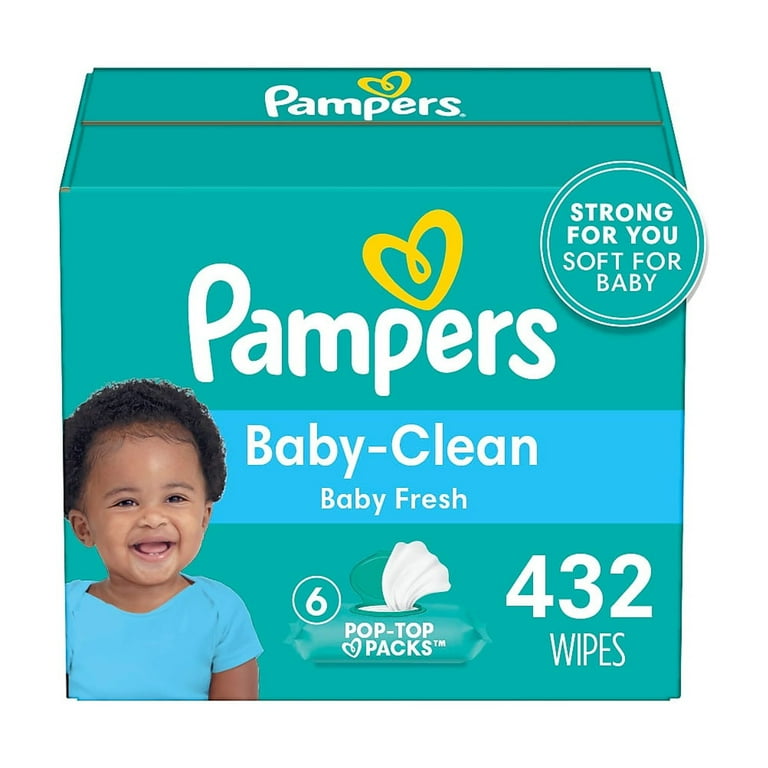 Pampers Baby Fresh Scent, Clean Wipes 6X Pop-Top Packs 432 Count