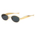 thumbnail image 1 of Gafas de Sol Retro Ovaladas SUNBSR con Montura Metálica Dorada UV400 para Mujer/Hombre, 1 of 8