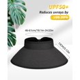 thumbnail image 5 of Sun Visor Hat for Women, Wide Brim Straw Summer UV Protection Hat, Foldable Roll-up Packable Beach Cap, 5 of 8