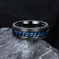 thumbnail image 3 of Tingn Fidget Ring 8mm in Stainless Steel Black/Blue/Silver/Gold, 3 of 5