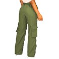 thumbnail image 2 of Pantalones de trabajo sueltos para mujer, pantalones de pierna ancha con diseño plisado informal a la moda para mujer con bolsillos grandes para el trabajo diario al aire libre, 2 of 5