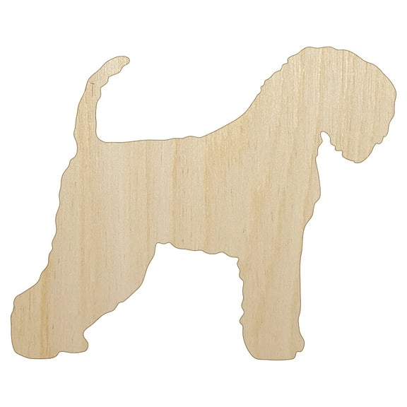 Soft Coated Wheaten Terrier Dog Solid Wood Shape Unfinished Piece Cutout Craft DIY Projects - 4.70 Inch Size - 1/8 Inch Thick