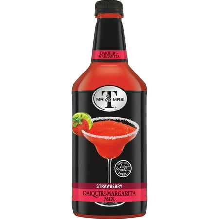 Mr & Mrs T Strawberry Daiquiri-Margarita Mix, 1.75 L Bottle, 1 Count (Pack of (Best Premixed Margarita With Alcohol)