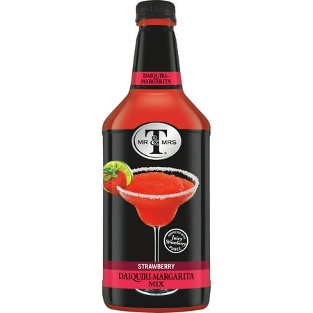 Mr & Mrs T Strawberry Daiquiri-Margarita Mix, 1.75 L Bottle, 1 Count (Pack of (Best Premixed Margarita With Alcohol)