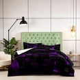 thumbnail image 4 of Geometric Comforter Set Full Size, Light Honeycomb 3 Piece Bedding Set - Modern Microfiber Quilt Set for Boys & Girls, All Season Decor with 1 Comforter 2 Pillowcases, 4 of 4