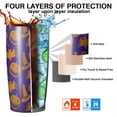 thumbnail image 7 of 20oz Tumblers Halloween Witch Hat Bat Pattern Stainless Steel Vacuum Insulated Double Wall Travel Tumbler Cups Mug with Lid and Straw,Cleaning Brush for Cold & Hot Drinks, 7 of 7