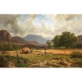 thumbnail image 2 of Adolf Heinrich Lier 14x11 Black Ornate Wood Framed Double Matted Museum Art Print Titled: Grain Harvest in the Mountain (1857), 2 of 5