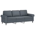 thumbnail image 3 of vidaXL 3 Piece Sofa Set with Cushions Dark Grey Velvet, 3 of 5