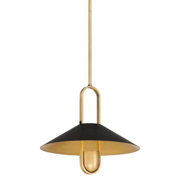 Minka Lavery 151 Goldenridge 15" Wide Led Pendant - Matte Black / Legacy Brass