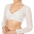thumbnail image 2 of WREESH Womens Lace Blouse Bavarian Oktoberfest Costumes Traditional Dirndl Blouse Shirt Cropped White Shirt Versatile Bra Tops White D, 2 of 8