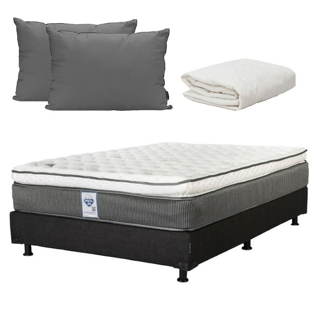 Colchón Queen Size + Box Belu + Protector de Colchón + Almohadas 2-Pack Spring Air Dicasa Phantom