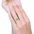 thumbnail image 2 of beryl_creation 925 Sterling Silver 2.00 Ct Round Cut Green Peridot Christmas Thanksgiving Engagement Wedding Bridal Ring Set 14K White Gold Plated For Women's -4, 2 of 3
