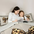 thumbnail image 4 of Feelyou Leopard Print Bow-tie Twin Bedding Sets 7pcs, Cheetah Wildlife Comforter Set, 4 of 8