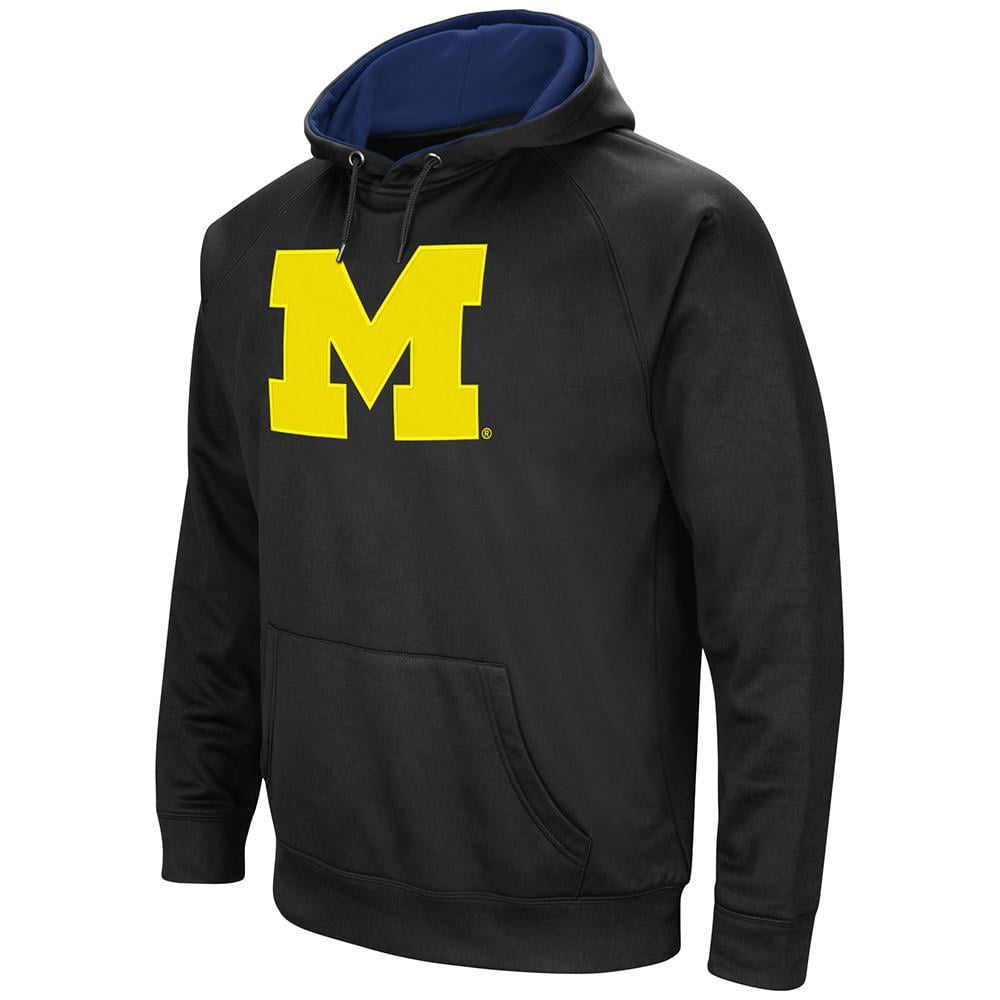 Mens NCAA Michigan Wolverines Black Pull-over Hoodie by Colosseum