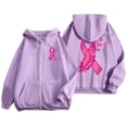 thumbnail image 6 of Breast Cancer Awareness Zip Up Hoodie Women Long Sleeve Jackets for Women Pink Ribbon Hooded Sweatshirts, 6 of 6