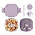 thumbnail image 2 of Bentgo Glass - Leak-Proof Salad Container with Large 61-oz Salad Bowl, 4-Compartment Bento-Style Tray for Toppings, 3-oz Sauce Container for Dressings, and Built-In Reusable Fork (Lavender), 2 of 5