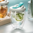 thumbnail image 4 of Double Wall Glass Water Cup with Leak-Proof Lid - Insulated Transparent Coffee Mug for Milk, Tea, Juice Drinkware, 4 of 5