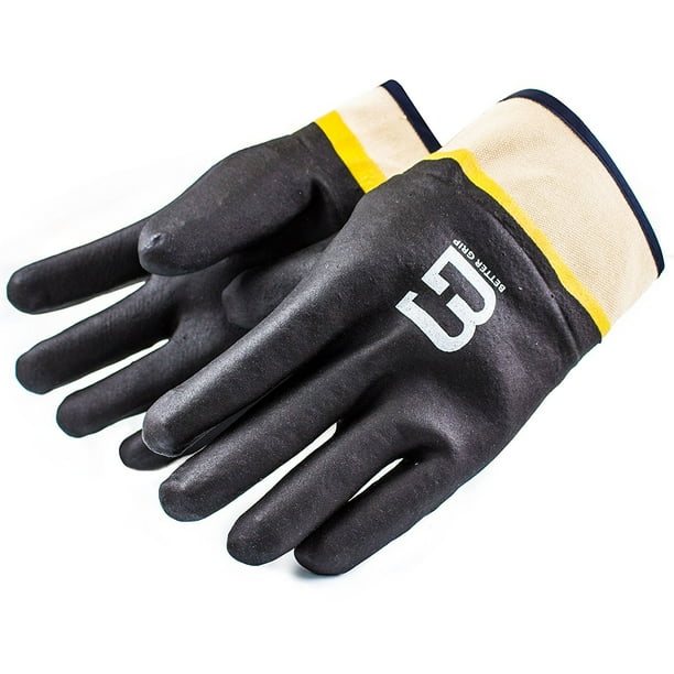Better Grip Black PVC Glove Safety Cuff For Garbage pick up and oil