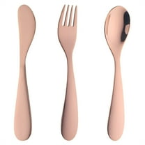 3 Pieces Rainbow Silverware Set,Stainless Steel Safe Forks and Spoons,Metal Cutlery Set,BPA FREE,Dishwasher Safe,Kitchen Tool Accessories,Cutlery Set with Handle for Lunch Box(Pink)