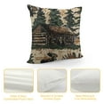 thumbnail image 4 of Qinduosi Retro Brown Bear Paw Prints House Cabin Forest Pine Nut Trees Field Fall Autumn Decorative Throw Pillow Cover Case Home Living Room Bed Sofa Car Linen Square Inches, 4 of 5