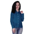 thumbnail image 4 of Moomaya Full Sleeve Cotton Collar Shirts For Womens Formal Plain Workwear, 4 of 7