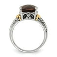 thumbnail image 2 of Sterling Silver With 14k 3.70Smokey Quartz Ring - Ring Size: 6 to 8, 2 of 5