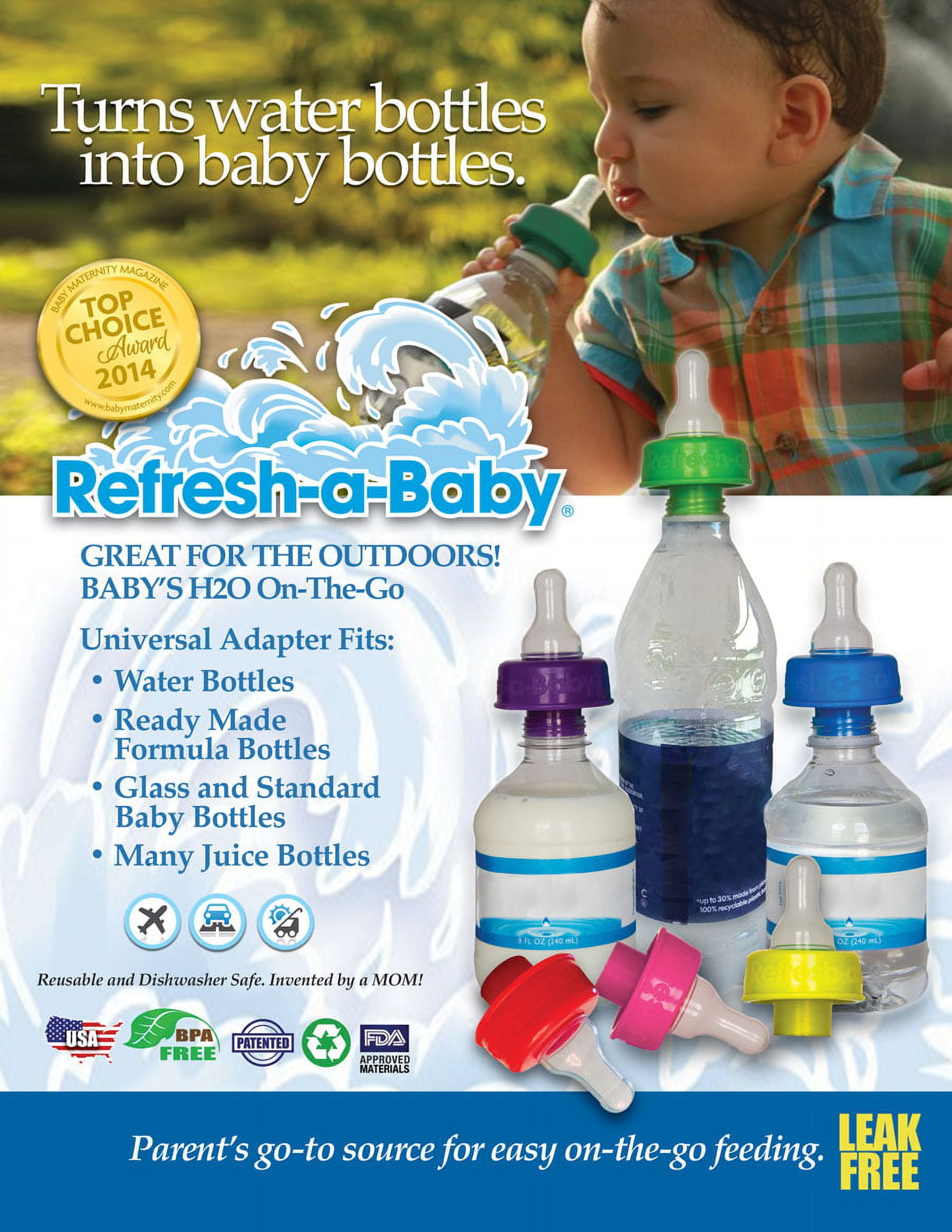 Refresh-a-Baby Water and Beverage Bottle Adapters, Assorted Colors - Shop  Nipples at H-E-B