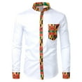 thumbnail image 2 of 2025 Body à Manches Longues pour Hommes, Imprimé Patchwork, Chemise Habillée à Boutons, 2 of 4