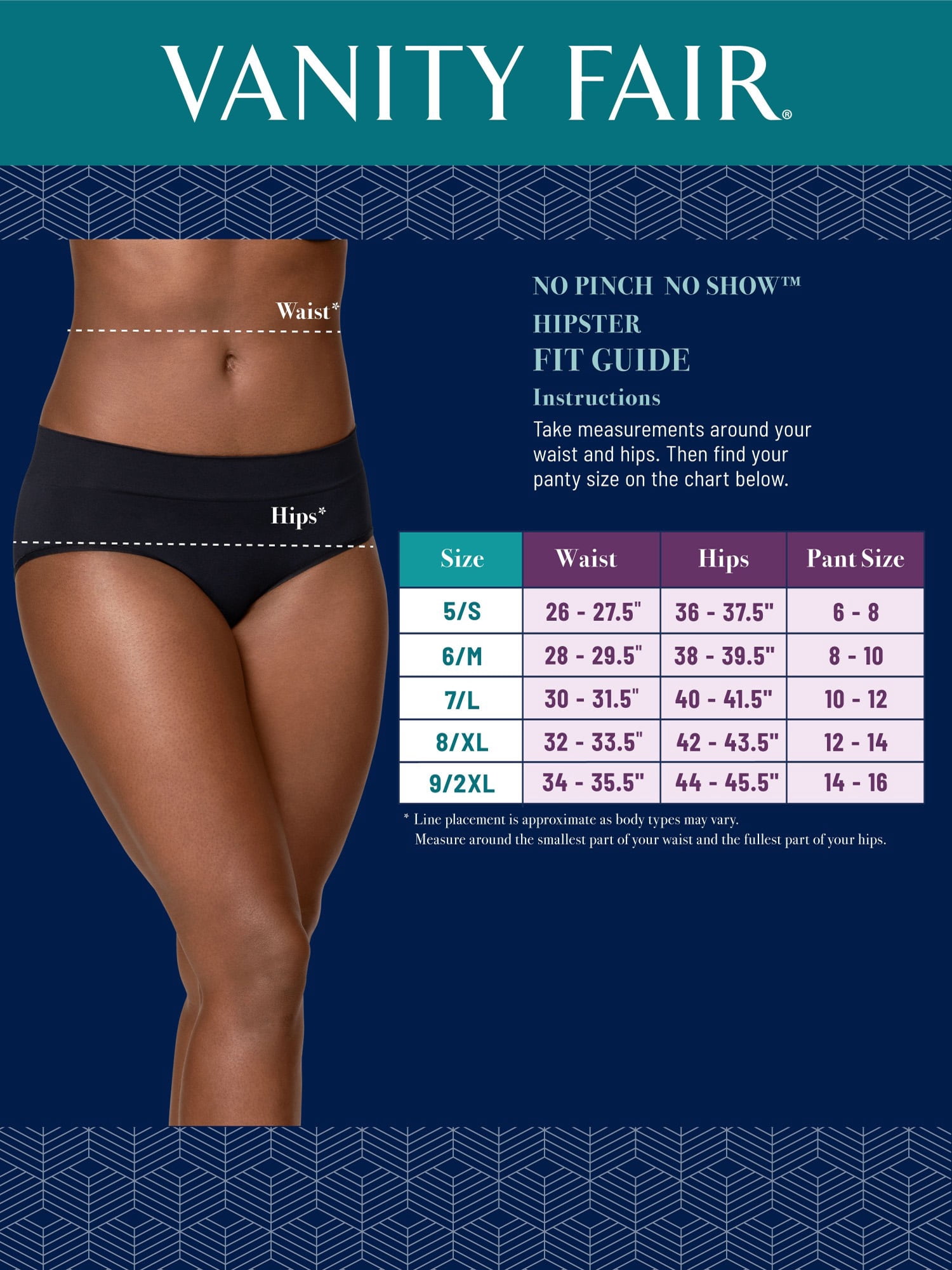 Vanity Fair Women's No Pinch No Show Seamless Hipster Underwear, 3 Pack