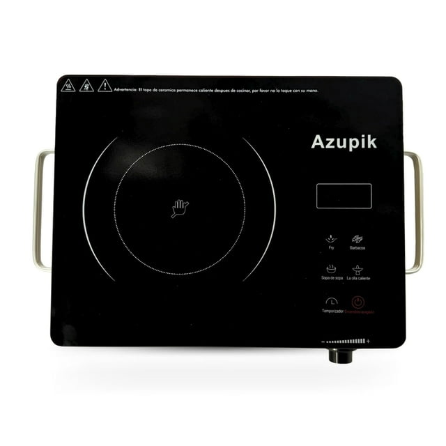 Parrilla Eléctrica de inducción de vidrio templado 2000W | Modelo F82-2B con Superficie Antiadherente | Acero inxoidable