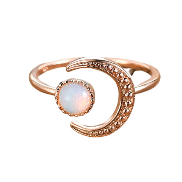 Jumpingount Aberturas Anillo Circón Joyería Mujer Hombre Vintage Encanto Romántico Dulce Dedo Moda Metal Brillo Regalo de lujo Ropa, zapatos y accesorios Miscelánea Oro rosa Jumpingount AP015202-02