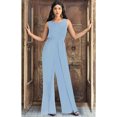 thumbnail image 4 of KOH KOH One Piece Sleeveless Cocktail Party Wide Leg Cute Casual Long Pant Suit Romper Playsuit Jumpsuit For Women Sky Baby Light Blue XX-Large US 18-20 NT147, 4 of 6