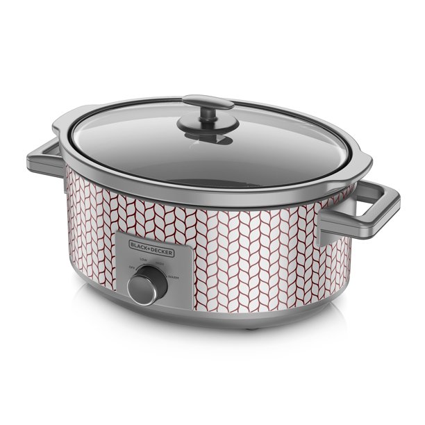 BLACK+DECKER 7Quart Slow Cooker, Purple/Silver Pattern, SC3007D