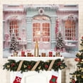 thumbnail image 2 of LanSuare Winter Snow Landscape Christmas Backdrops for Photography, 59x39Inch Cloth Snow Scene Backdrop Decoration for Party Photo Booth Background, Home Fireplace, 2 of 6
