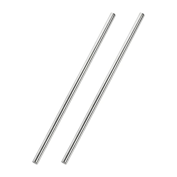 5mm x 250mm 304 Stainless Steel Solid Round Rod for DIY Craft - 2Pcs