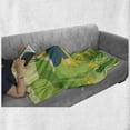 thumbnail image 5 of Yoga Soft Flannel Fleece Throw Blanket, Modern Young Girl on Her Mat in Lotus Pose at the Park, Cozy Plush for Indoor and Outdoor Use, 70" x 90", Earth Yellow Lime Green, by Ambesonne, 5 of 5