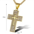 thumbnail image 2 of Lordgold Crucifix Jesus Christ Men Jewelry 14K Yellow Gold Mens Cross Pendant With Neck Chain Necklaces For Man, 2 of 6