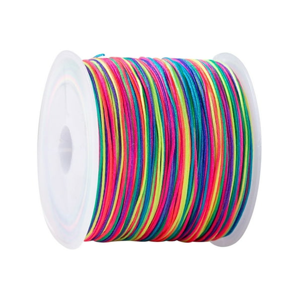 Binwennn Elastic Band For Bracelets Nylon Cord 0.8 Mm X 100 M Colourful Elastic Thread Round Cord Bead Cord Rainbow For DIY Crafts Jewellery Making Necklaces
