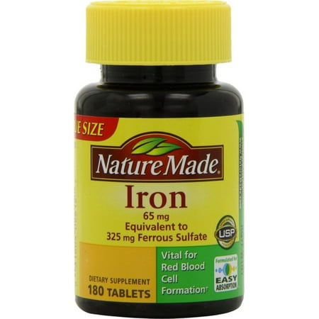 Nature Made Iron Tablets, 65 mg, 180 Ct
