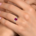 thumbnail image 4 of Gem Stone King 14K White Gold Red Created Ruby and White Created Sapphire Engagement Ring for Women | 1.61 Cttw | Oval 8X6MM | Gemstone July Birthstone | Size 9, 4 of 6