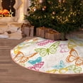 thumbnail image 5 of Sikiie Retro Colorful Butterfly Nativity Christmas Tree Skirt, Jesus Christian Winter Holiday Tree Mat Decoration(30-48IN)36", 5 of 6